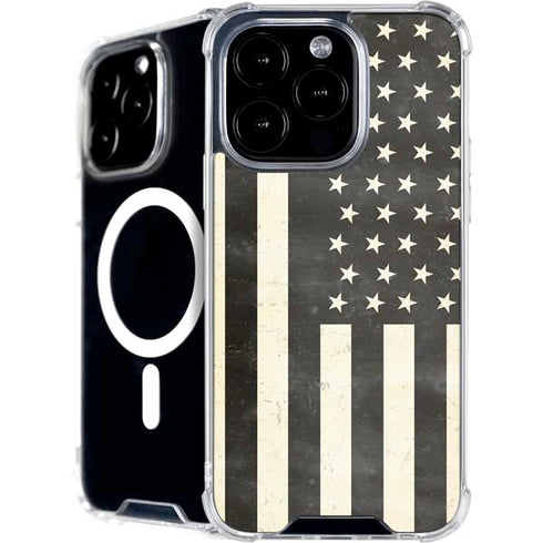 Black & White USA Flag iPhone 16 Pro MagSafe Case
